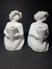 Rare Porcelain Art Sculpture Algarve Portugal Goddess (Set 2) Striking Features  picture