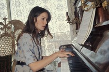 Portrait of Anicee Alvina actress in Paris France 1974 Old Photo picture