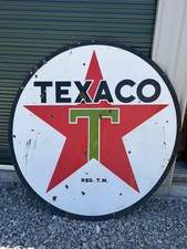 Vintage 1939 Texaco Porcelain Double Sided 6 foot Antique Sign USA VERY RARE picture