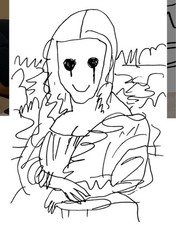 madsaki Coffee Break Drawing of Mona Lisa_P Print picture