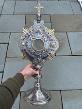 Beautiful All Sterling Silver Enameled Monstrance with Luna (CU900) chalice co. picture