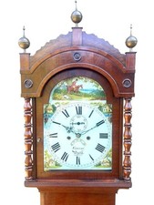 Antique 8-Day Mahogany Longcase Grandfather Clock Vincent of Bath 214cm picture