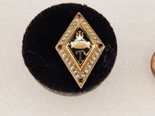 Large Antique 1889 14K Gold Psi Upsilon Amherst College Fraternity Pin Badge picture