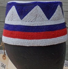 KENYA JOMO KENYATTA WORN KUFI GLASS BEAD HAT ORIGINAL AFRICAN LEADER FANTASTIC picture