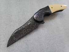 Jeff VanderMeulen Knives & Elijah Isham Persecutor #9, Black Dragonskin Damascus picture