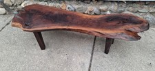 Vintage live edge Redwood Burl  coffee table/ bench, driftwood picture