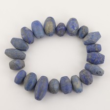 Old Ancient Eastern Lapis Lazuli Beads Necklace  [Length : 16.8in, 131gram] picture