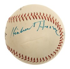 The Finest President Herbert Hoover Signed Baseball PSA DNA Graded MINT 9 picture