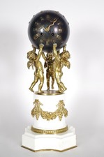 Louis XVI Clock with Three Angels in Marble and Gilded Bronze, circa 1880 picture