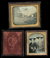 1840s Daguerreotype Lot Richmond Virginia Girls  Outdoor House Scene 1800s Photo picture