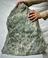 Self Standing Natural Huge Mountain Shape Nephrite Jade Rough Stone 90 Kilogram picture