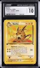1999 POKÉMON FOSSIL 1ST ED #29 RAICHU CGC 10 GEM MINT picture