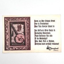 1957 Disneyland Don DeFore Silver Banjo Barbecue Frontierland Handbill 8.5 x 5.5 picture