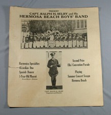 Vtg Poster Hermosa Beach Boys Band Capt Ralph H Selby Elks Convention Parade picture