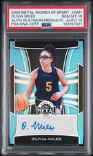 2025 LEAF METAL WOMEN OF SPORT AUTOS #OM1 OLIVIA MILES 3/8 PSA 10 AUTO 10 picture