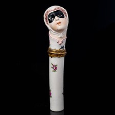 Porcelain Needle Case Bodkin Etui Charles Gouyn St. James Girl-In-A-Swing c.1750 picture