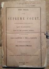 1856 Wisconsin Supreme Court Trial Coels Bashford vs William Barstow 1st Recall picture