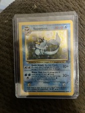 Vaporeon Miscut Pokemon Card  Jungle Base Set 12/64 Holo Vtg 1999 1/1 Vintage picture