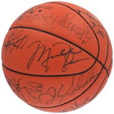 1992 USA Dream Team Multi-Signed Basketball w/ Jordan Bird Magic PSA/DNA LOA picture