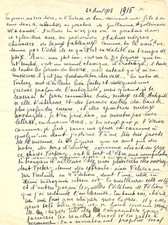 Guillaume APOLLINAIRE - Autograph letter signed to LOU. Erotic letter. 1915. picture
