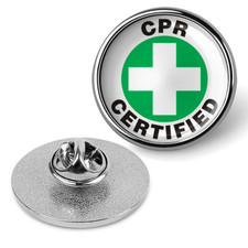 CPR Certified Hat Pin Lapel Tie Tac Badge Military Emblem Suit Shirt Hat -Silver picture