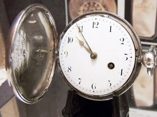 ANTIQUE 1819 DUKE OF WELLINGTON GIFT HISTORICAL SOLID SILVER VERGE POCKET WATCH picture