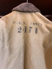 WW2 ‘40s N1 Deck Jacket Size 42 Large - Stencilled USS Essex picture