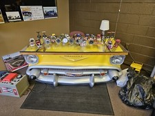 1957 Chevy Bel Air Home Office Garage Service Station Glass Top Desk W/Drawers picture