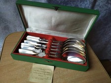 Set 6 TEA SPOONS Silver USSR Soviet star stamp last century Antique Vintage 875 picture