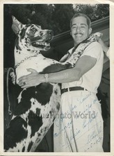 Brazil singer Silvio Caldas Great Dane dog signed photo to boxer Joe Louis 1950 picture