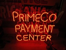 Vintage Original PrimeCo Payment Center Cell Phone Store Neon Sign PICK UP HERE picture