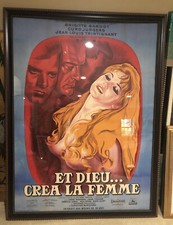 Original Vintage Bardot French Film Poster 1956, And God Created Woman. Framed picture