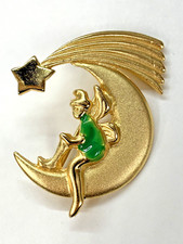 Oberon 2013 Elf, Moon and Star Pin Pendant Mardi Gras Krewe Favor Elves of Obero picture