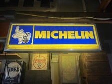 Vintage Illuminated Michelin Man Bibendum Lightbox Sign 36x13 Tire Shop Ad picture