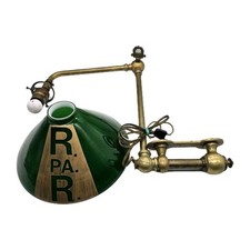 Pennsylvania Railroad Station Lamp Brass Swivel With Cone Shade picture