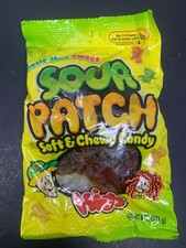 Vintage Early 2000s SOUR PATCH KIDS Candy Package 8oz OLD LOGO MASCOT Bag Pack picture