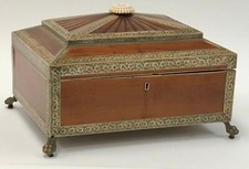 Antique c.1860 Anglo-Indian Lidded Sewing Box. Made in Vizagapatam picture