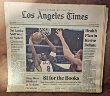 Kobe Bryant 81 Points LA Times Newspaper 01/25/2006, 15 pages EX cond picture