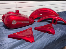 Harley Davidson Fxr Fuel tank, Fenders, Side covers, Candy Ruby Red picture