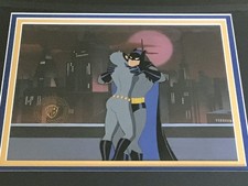 Catwoman Kissing Batman The Animated Series Cat and the Claw Production Cel OPC picture