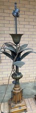 ELEGANT MONUMENTAL MID CENTURY NEOCLASSICAL TOLE PALM TREE STYLE LAMP picture