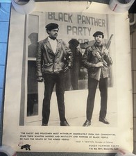 Black Panther Party Racist Dog Policemen BPP Bobby Seale Huey Newton Poster 1967 picture