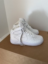 Louis Vuitton X Nike Air Force 1 Mid Sneakers BNWT W Receipt Triple White 6.5US picture