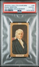 1912 R.J. LEA LTD CHAIRMAN MINIATURES FIRST SERIES #46 ISAAC NEWTON PSA 4.5 picture