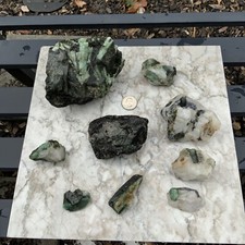 Emerald Crystals & Clusters in Matrix Wholesale Flat Lot -9- Total picture