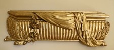 MAGNIFICENT 19C FRENCH WOODEN HAND CARVED GOLD LEAF DECORATION WALL PLAQUE picture