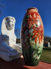 1850s-1899 D&C France Porcelain Limoges Hand-Painted 15 Inch Large Floral Vase picture