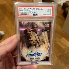 star wars galaxy Chrome Mace Windu Samuel L Jackson Auto superfractor 1/1 PSA 9 picture