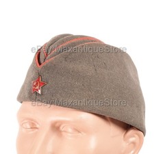 PRE WW2 SOVIET TANKMAN PILOTKA ARMORED TANK TROOPS GREY WOOL CAP 1930TH Sz.57 picture