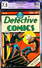 ⭐️Detective Comics #30,1939 CGC 7.5 VF 🔥Batman(4) Doctor Death(2) Top Tier picture